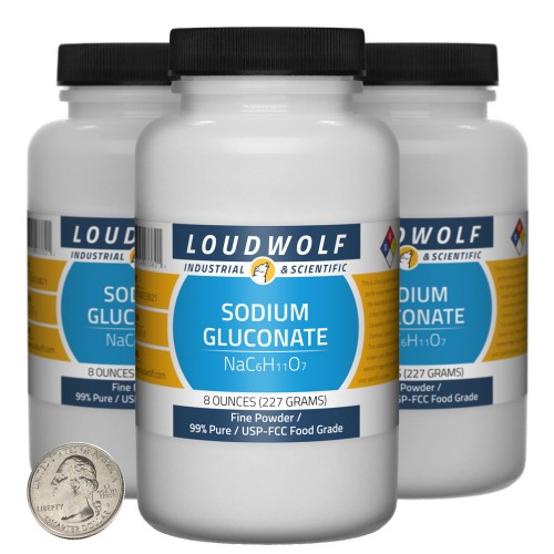 Sodium Gluconate - 1.5 Pounds in 3 Bottles