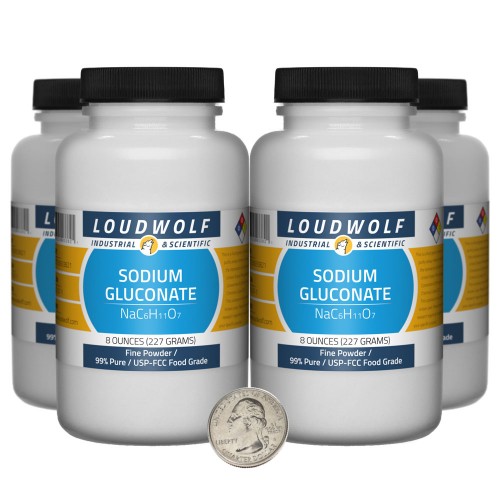 Sodium Gluconate - 2 Pounds in 4 Bottles
