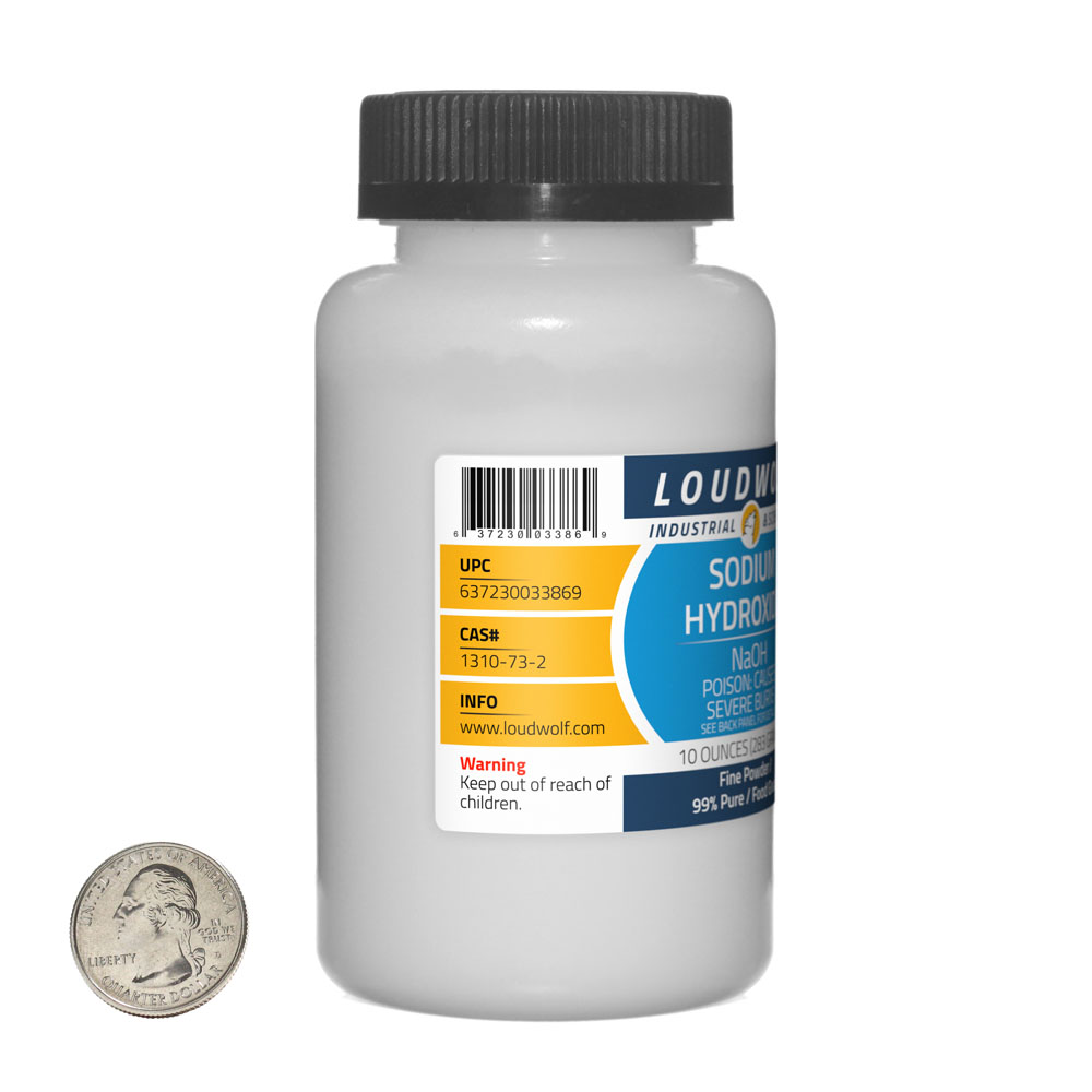 Sodium Hydroxide Lye Caustic Soda / Fine Powder / 10 Ounces in 2  Bottles 99% Pure/Food Grade