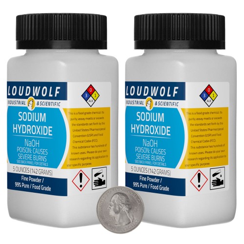 Sodium Hydroxide - 10 Ounces in 2 Bottles