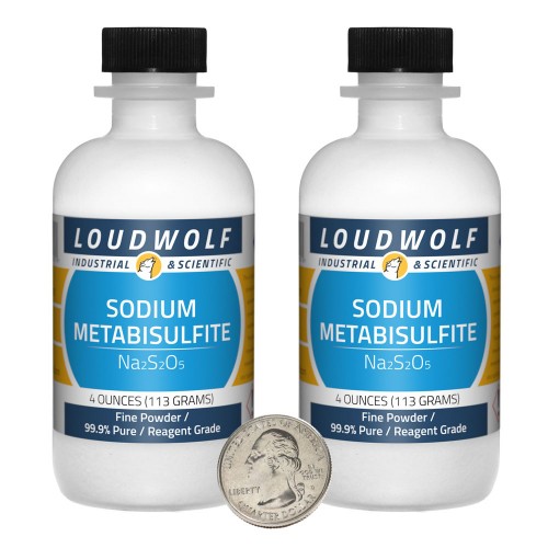 Sodium Metabisulfite - 8 Ounces in 2 Bottles