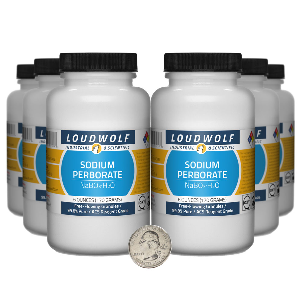 Sodium Perborate - 2.3 Pounds in 6 Bottles Sodium Perborate - 2.3 Pounds in 6 Bottles
