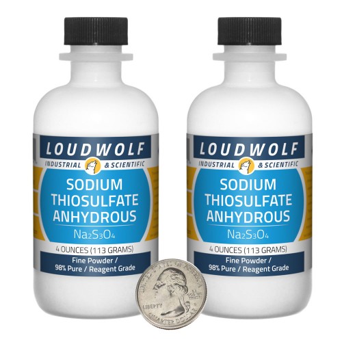 Sodium Thiosulfate Anhydrous Powder - 8 Ounces in 2 Bottles