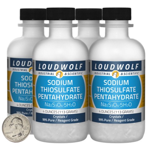 Sodium Thiosulfate Pentahydrate - 1 Pound in 4 Bottles Sodium Thiosulfate Pentahydrate - 1 Pound in 4 Bottles