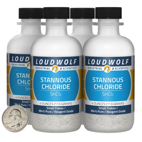 Stannous Chloride - 1 Pound in 4 Bottles