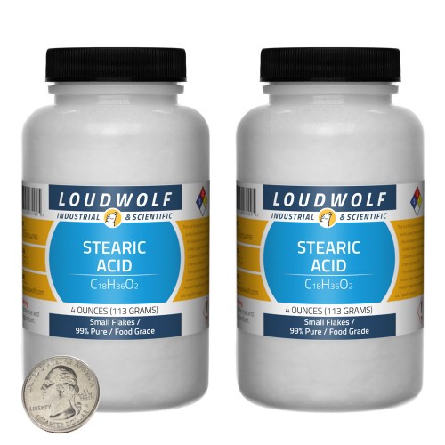 Stearic Acid - 8 Ounces in 2 Bottles