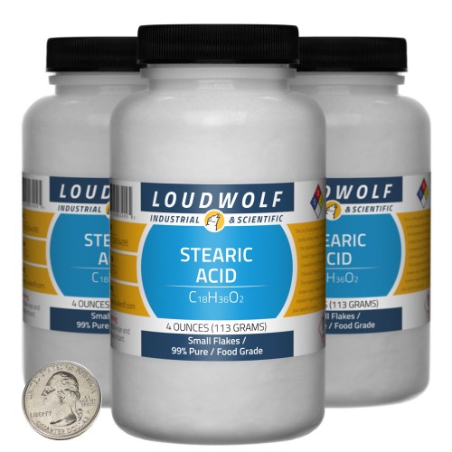 Stearic Acid - 12 Ounces in 3 Bottles