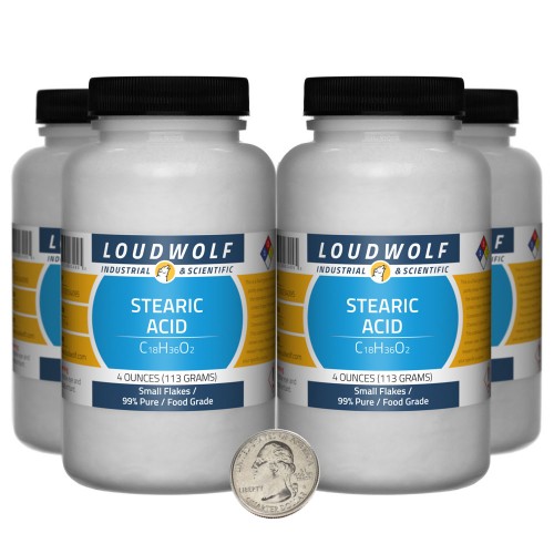 Stearic Acid - 1 Pound in 4 Bottles