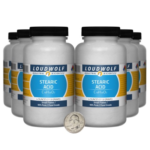 Stearic Acid - 1.5 Pounds in 6 Bottles