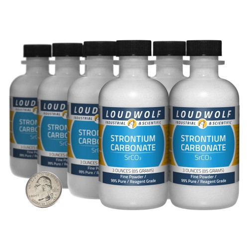 Strontium Carbonate - 1.5 Pounds in 8 Bottles