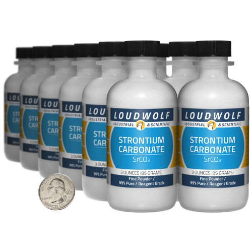 Strontium Carbonate - 2.3 Pounds in 12 Bottles