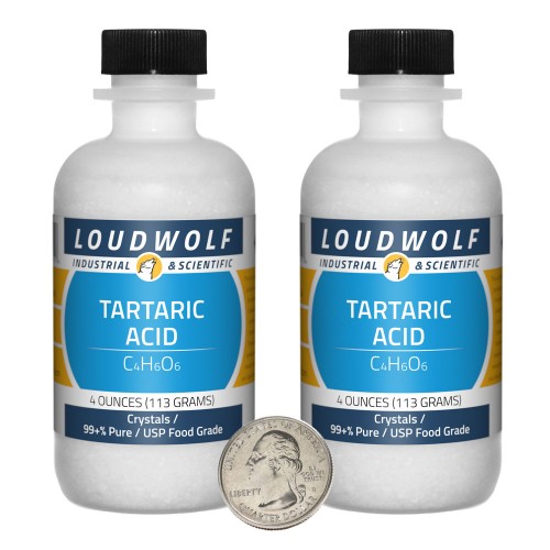 Tartaric Acid - 8 Ounces in 2 Bottles
