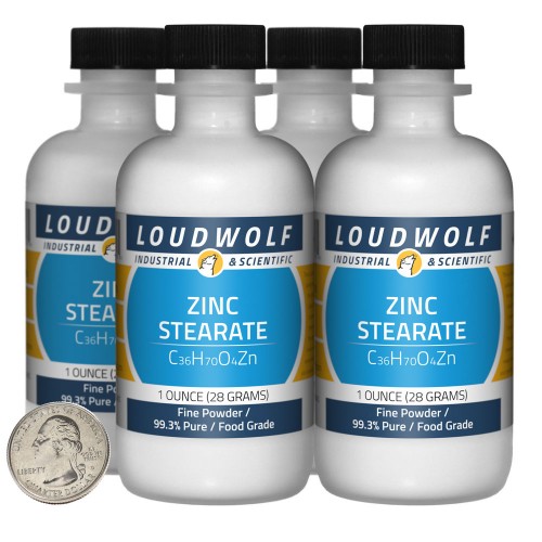 Zinc Stearate - 4 Ounces in 4 Bottles