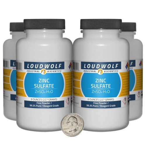 Zinc Sulfate - 2 Pounds in 4 Bottles Zinc Sulfate - 2 Pounds in 4 Bottles